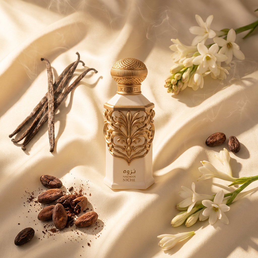 100 ml Eau de Perfume Oriental NAZWAH (TOP: Milk, Ambrette (Musk Mallow) and Mystikal; MIDDLE: Tuberose, Jasmine, Incense and Mahonial; BASE: Vanilla, Musk, Tonka Bean and Cacao) 4 