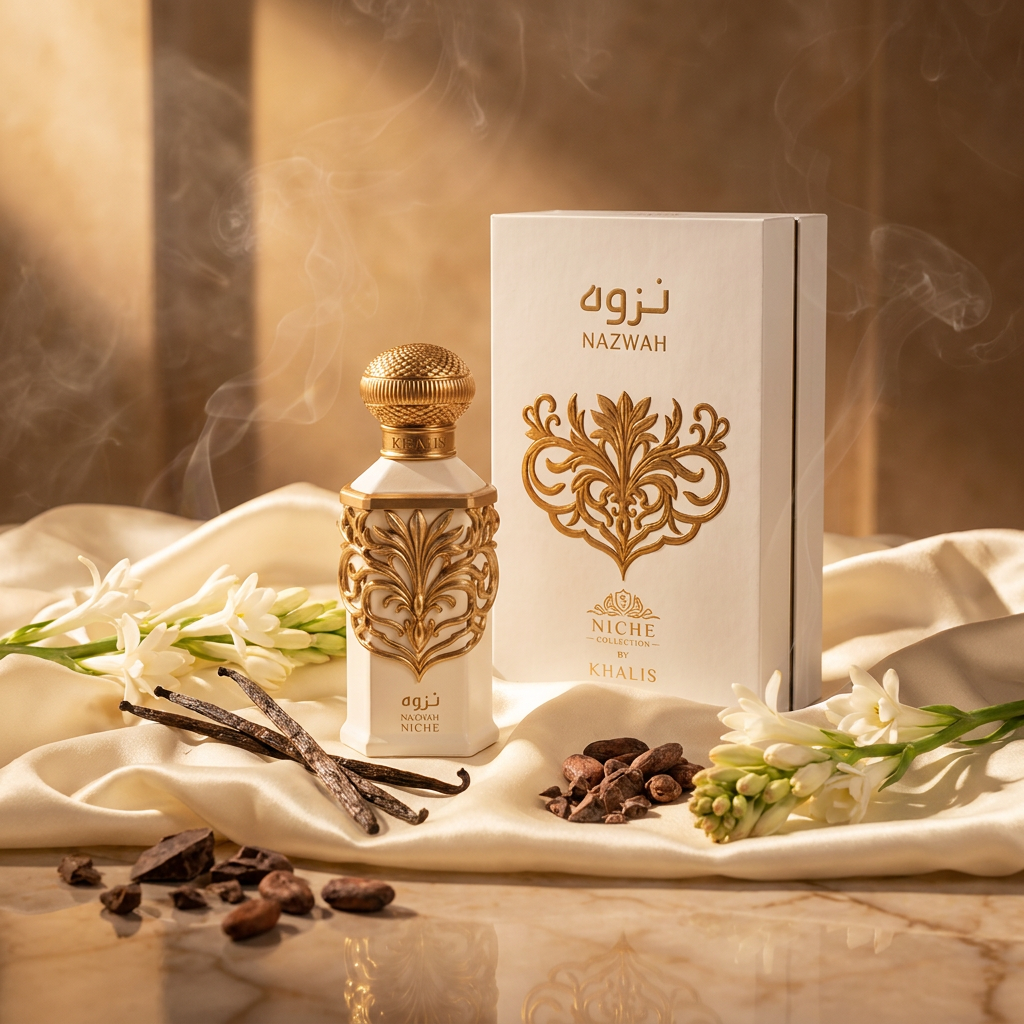 100 ml Eau de Perfume Oriental NAZWAH (TOP: Milk, Ambrette (Musk Mallow) and Mystikal; MIDDLE: Tuberose, Jasmine, Incense and Mahonial; BASE: Vanilla, Musk, Tonka Bean and Cacao) 1 
