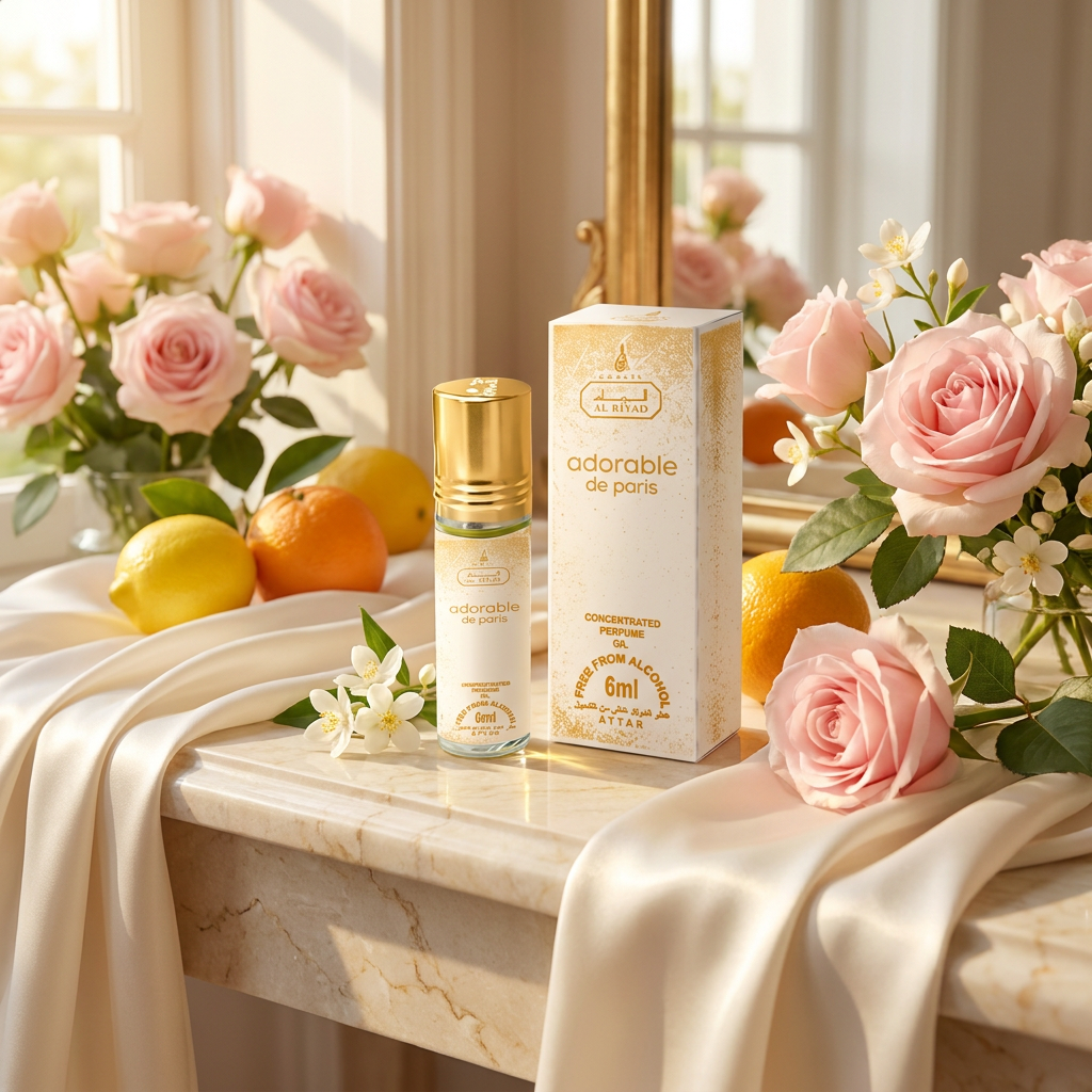ADORABLE DE PARIS 6 ml perfume oil (TOP: BERGAMOT, MANDARIN, SWEET PEA; MIDDLE: JASMINE, ROSE; BASE: SANDALWOOD, MUSK, AMBER) 1 