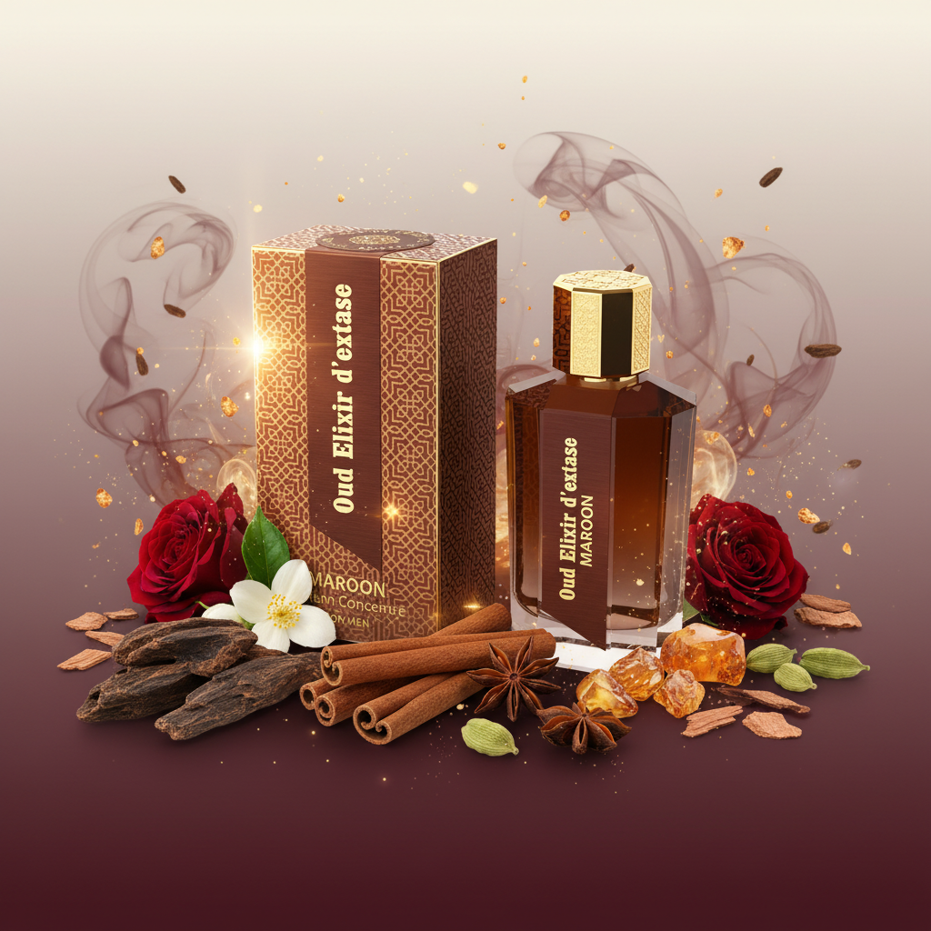 EDP 100ml "Oud Elixir D’extase Maroon" - orientálno-drevitá vôňa 6 