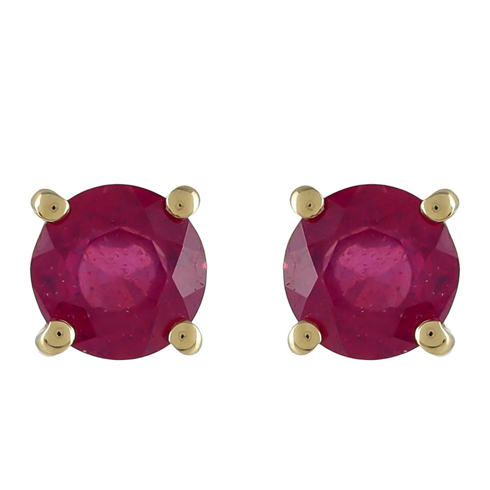 Zlaté Náušnice s Thajským Rubínom 1 