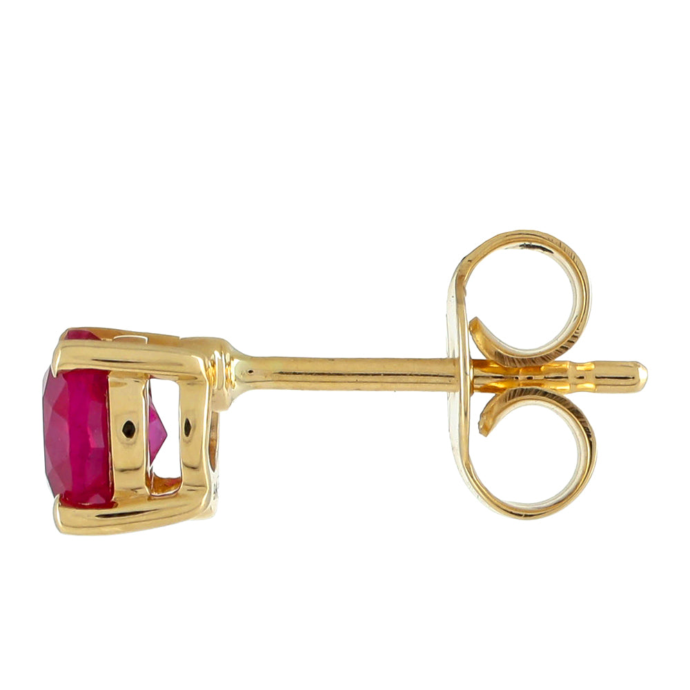 Zlaté Náušnice s Thajským Rubínom 2 