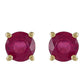 Zlaté Náušnice s Thajským Rubínom