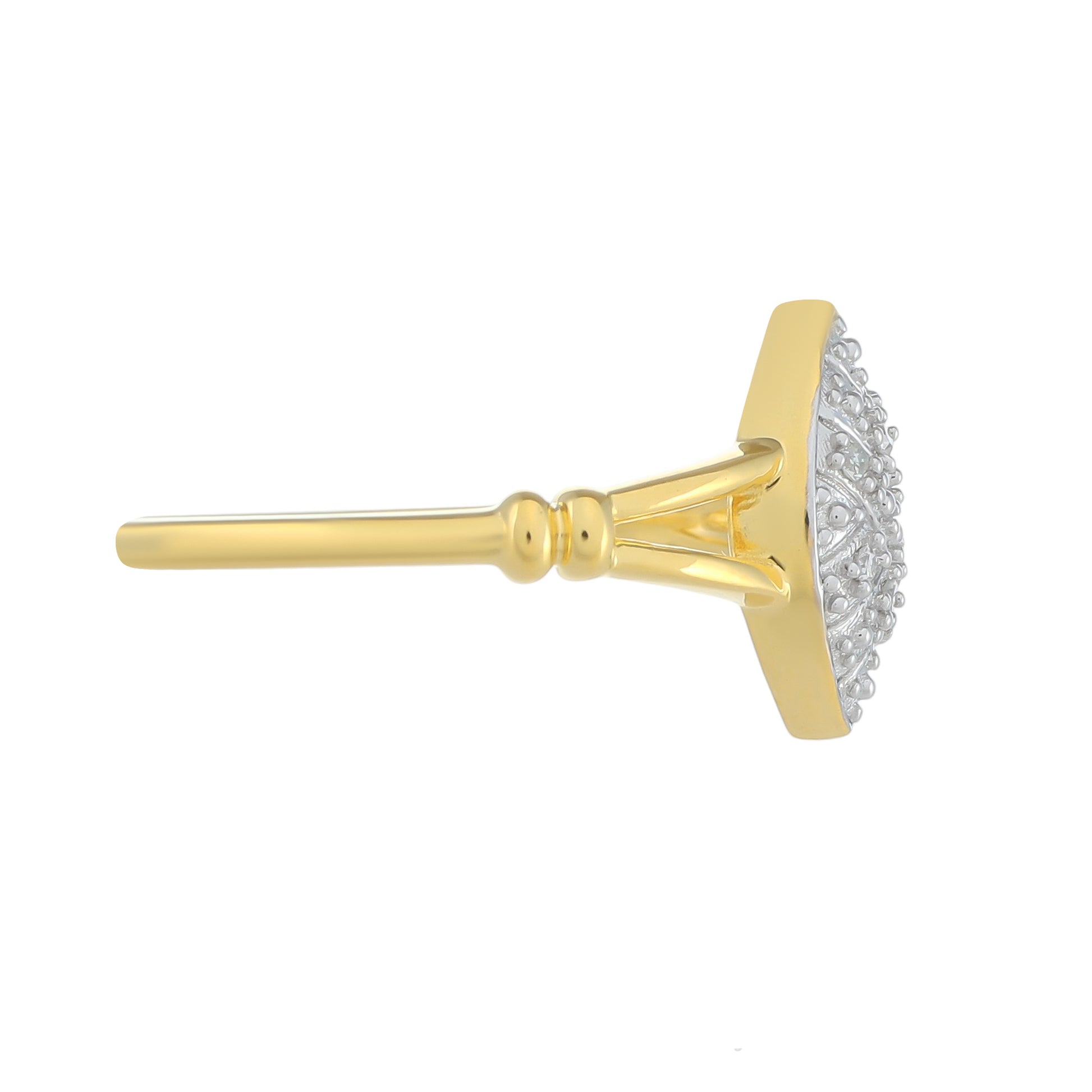 Pozlátený Strieborný Prsteň s Bielym Diamantom 2 