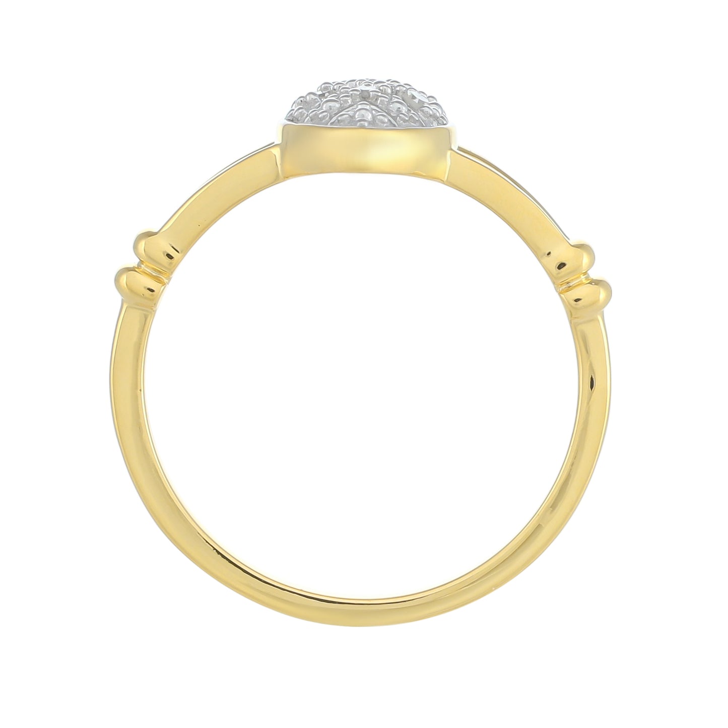 Pozlátený Strieborný Prsteň s Bielym Diamantom