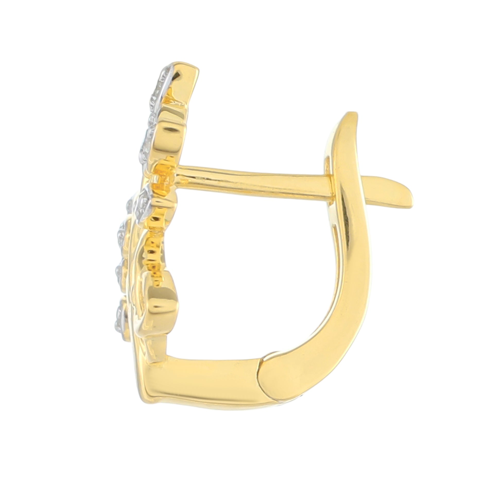 Pozlátené Strieborné Náušnice s Bielym Diamantom 2 