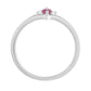 Strieborný Prsteň s Thajským Rubínom a Bielym Topásom
