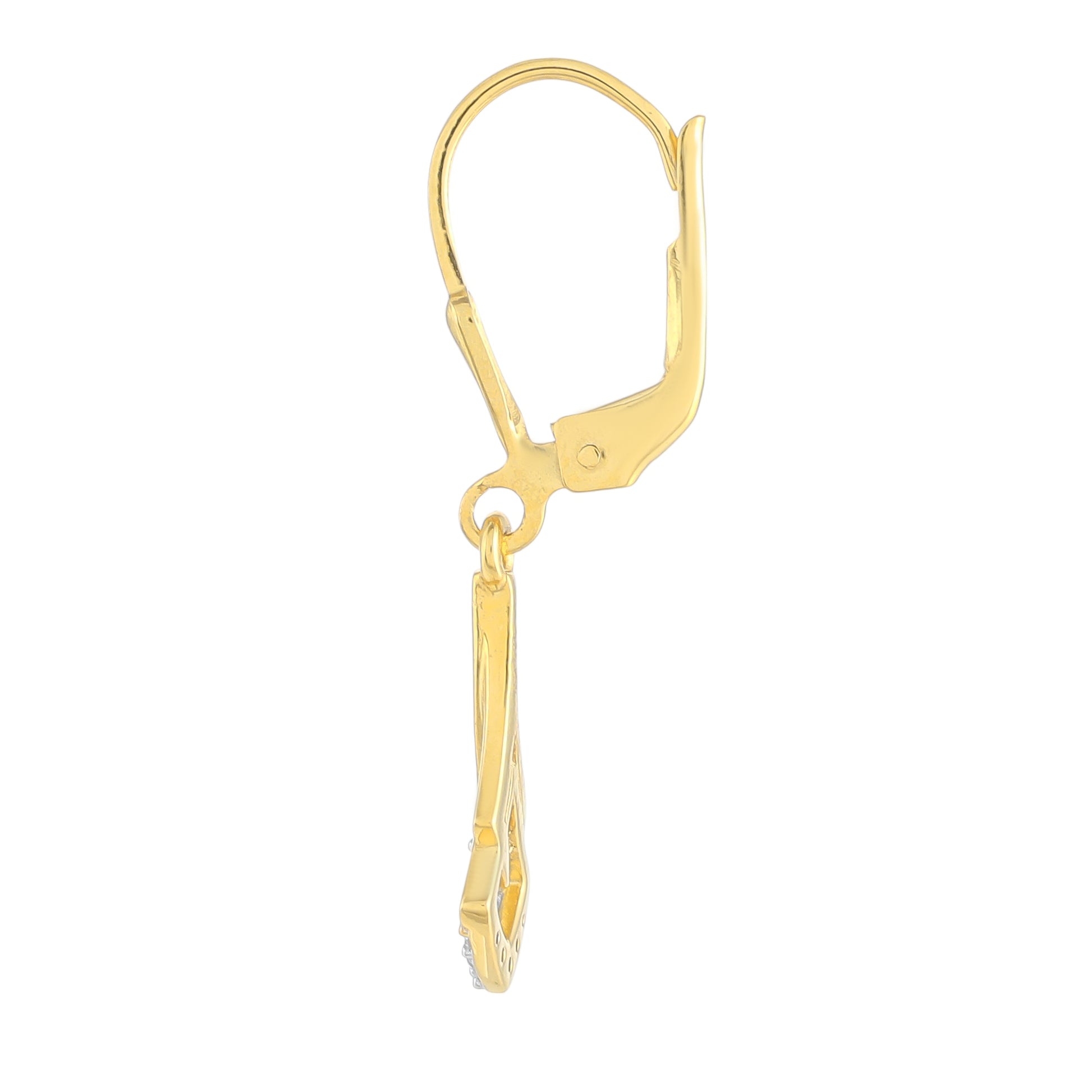 Pozlátené Strieborné Náušnice s Bielym Diamantom 2 