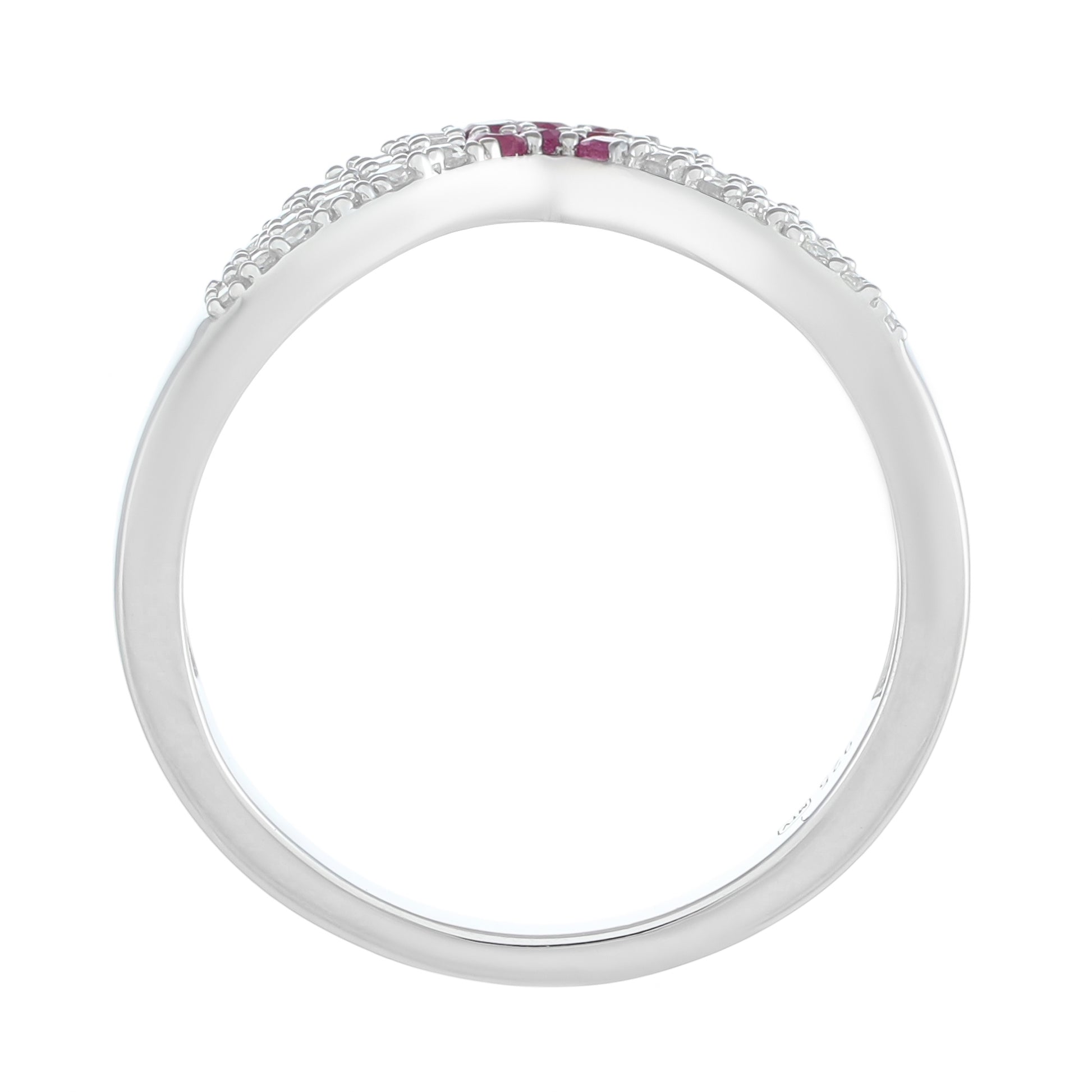 Strieborný Prsteň s Thajským Rubínom a Bielym Topásom 4 