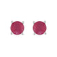 Strieborné Náušnice s Thajským Rubínom