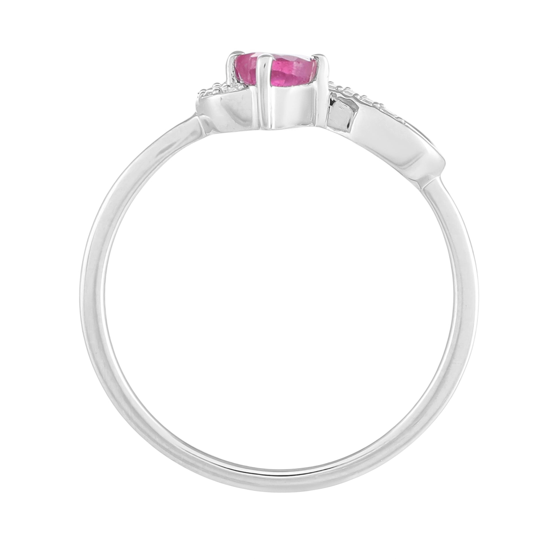 Strieborný Prsteň s Thajským Rubínom a Bielym Topásom 4 