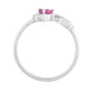 Strieborný Prsteň s Thajským Rubínom a Bielym Topásom