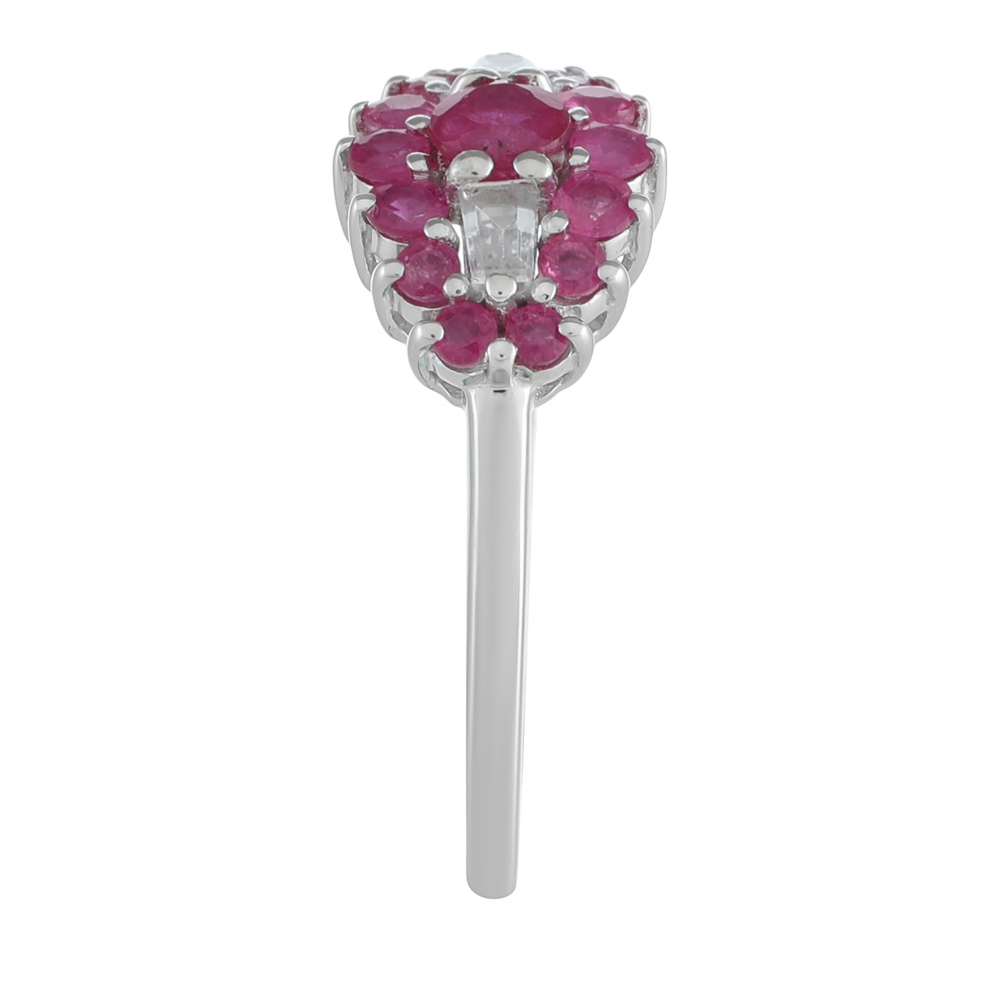 Strieborný Prsteň s Thajským Rubínom a Bielym Topásom 3 