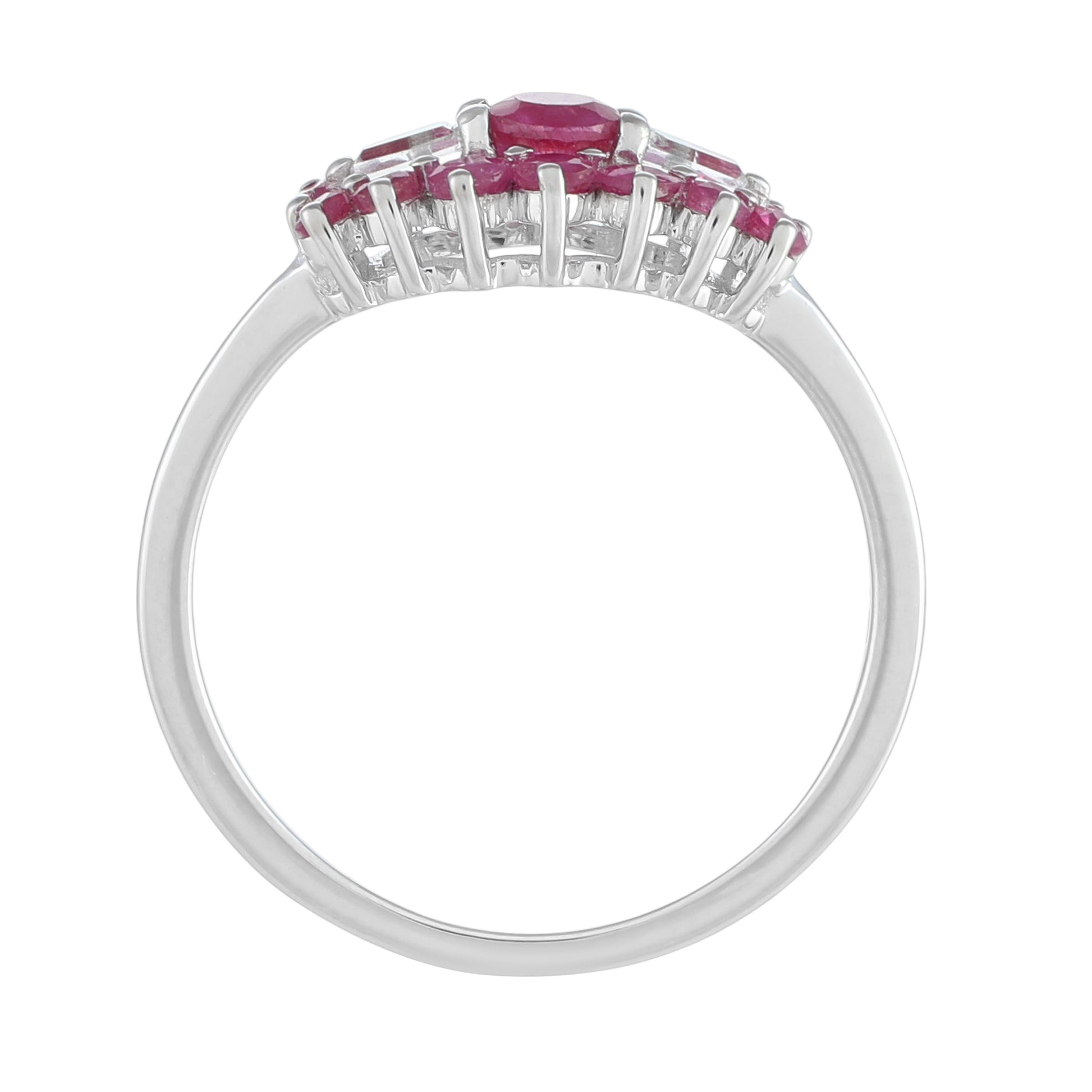 Strieborný Prsteň s Thajským Rubínom a Bielym Topásom 4 