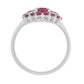 Strieborný Prsteň s Thajským Rubínom a Bielym Topásom