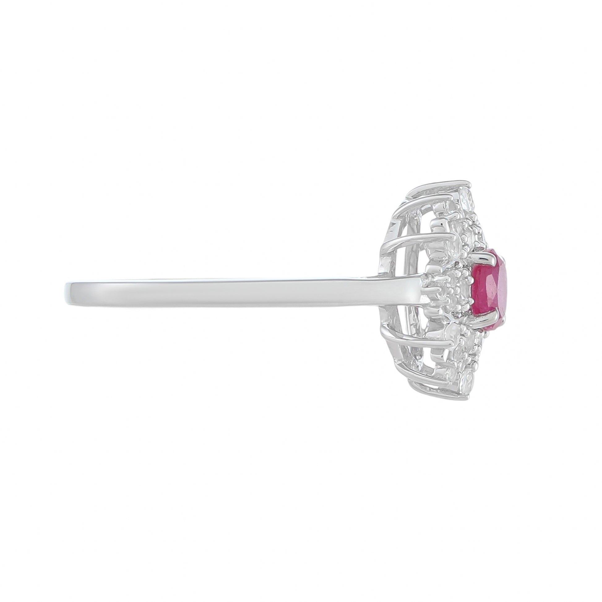 Strieborný Prsteň s Thajským Rubínom a Bielym Topásom 2 