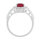 Strieborný Prsteň s Thajským Rubínom a Bielym Topásom