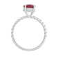 Strieborný Prsteň s Thajským Rubínom a Bielym Topásom