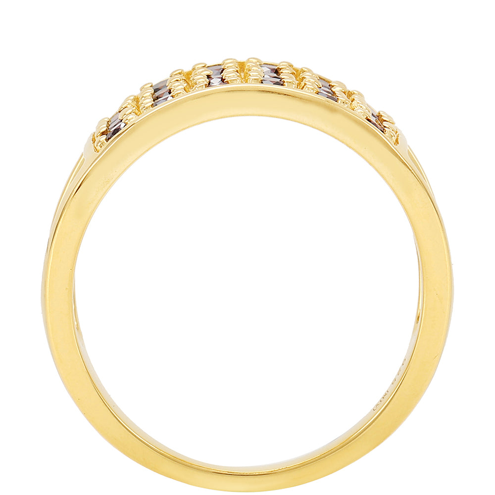 Pozlátený Strieborný Prsteň s Červeným Diamantom 4 