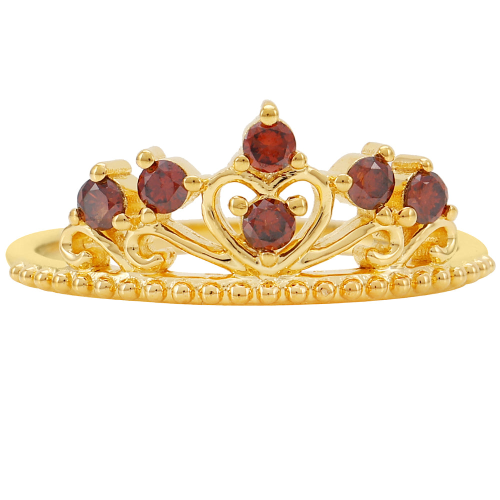 Pozlátený Strieborný Prsteň s Červeným Diamantom 1 