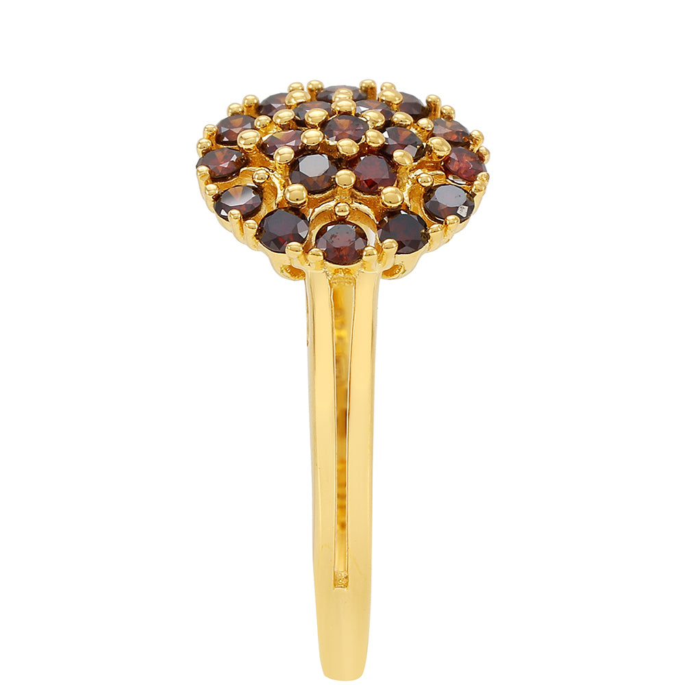 Pozlátený Strieborný Prsteň s Červeným Diamantom 3 