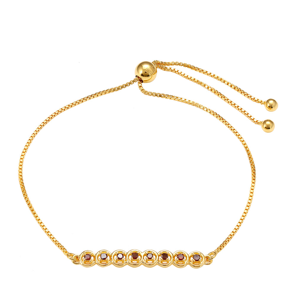 Pozlátený Strieborný Náramok s Červeným Diamantom 1 