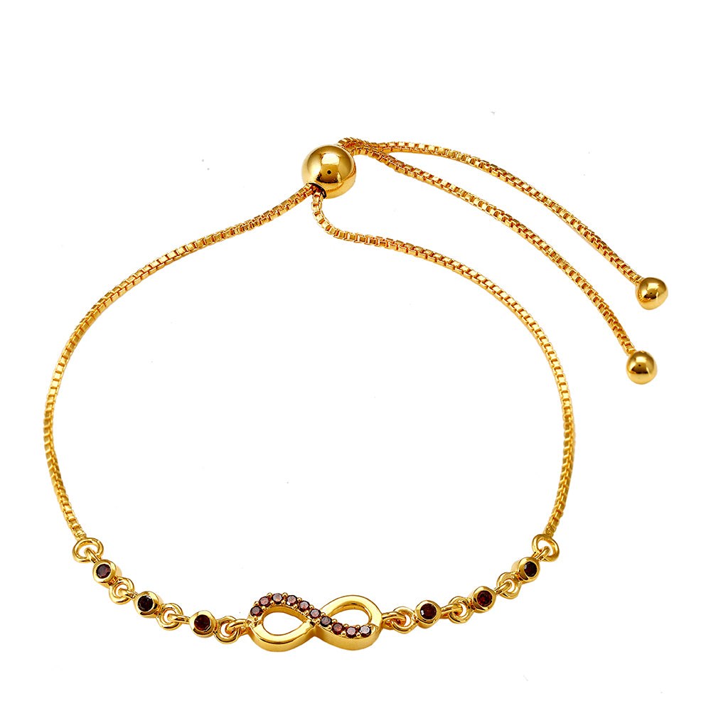 Pozlátený Strieborný Náramok s Červeným Diamantom 1 