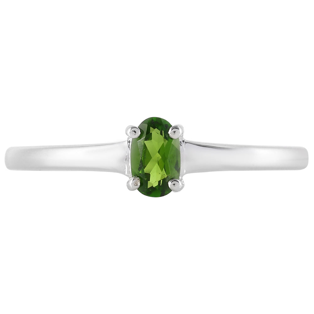 Strieborný Prsteň s Chrom Diopsidom