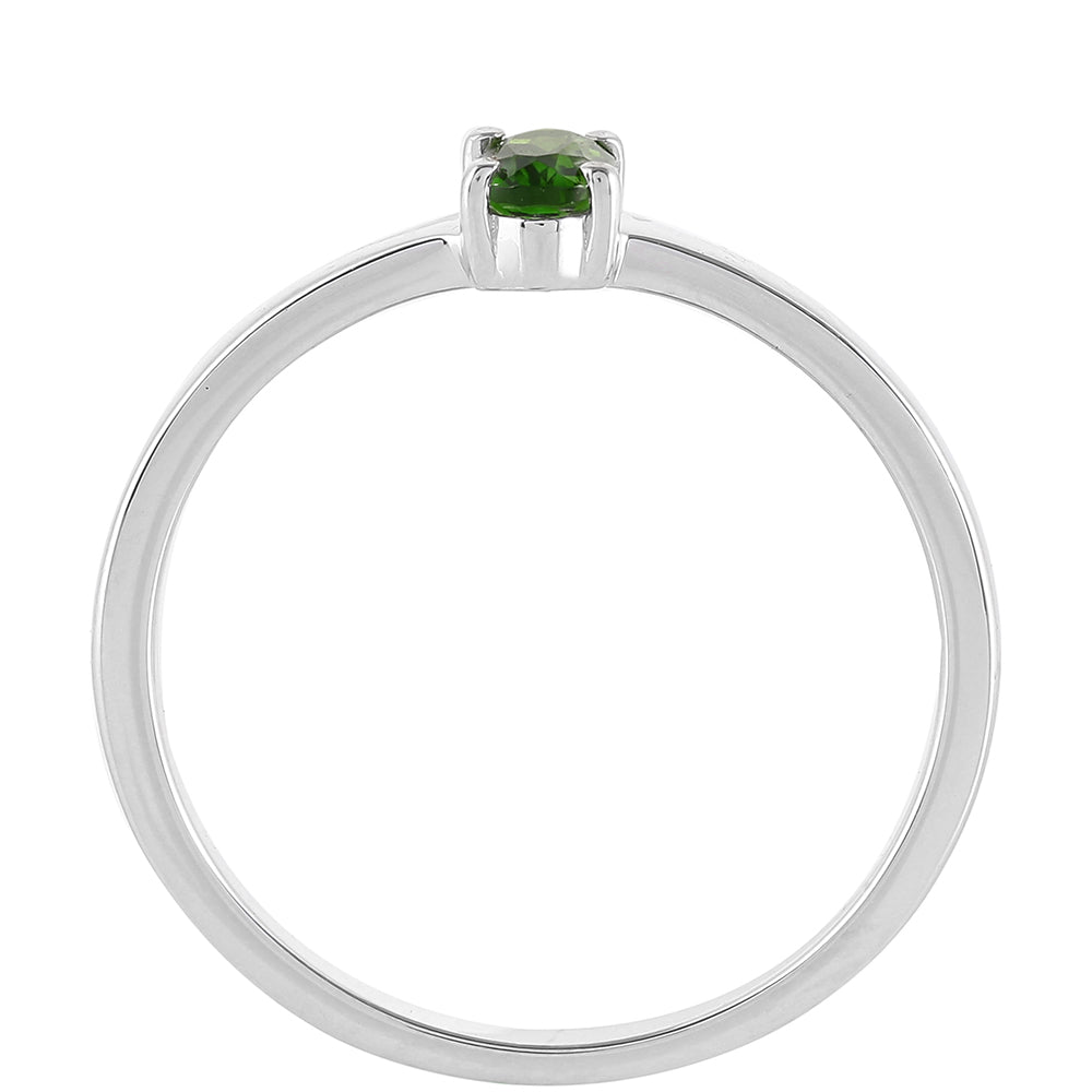 Strieborný Prsteň s Chrom Diopsidom 4 
