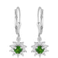 Strieborné Náušnice s Chrom Diopsidom a Bielym Topásom