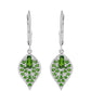 Strieborné Náušnice s Chrom Diopsidom