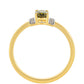 Pozlátený Strieborný Prsteň s so Zeleným Turmalinom a Prírodným Zirkonom