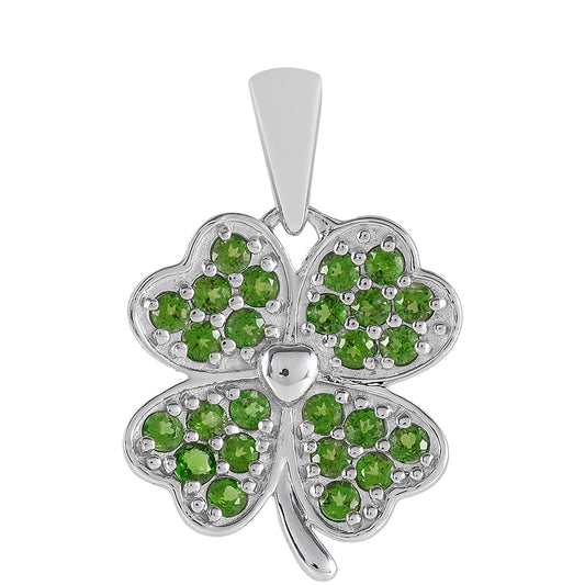 Strieborný Prívesok s Chrom Diopsidom