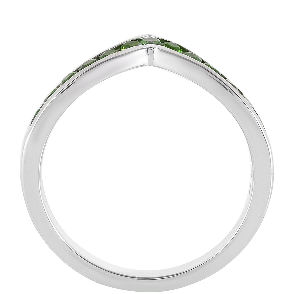 Strieborný Prsteň s Chrom Diopsidom
