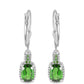 Strieborné Náušnice s Chrom Diopsidom