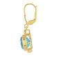Pozlátené Strieborné Náušnice s Pávím Kremeňom a Bielym Topásom
