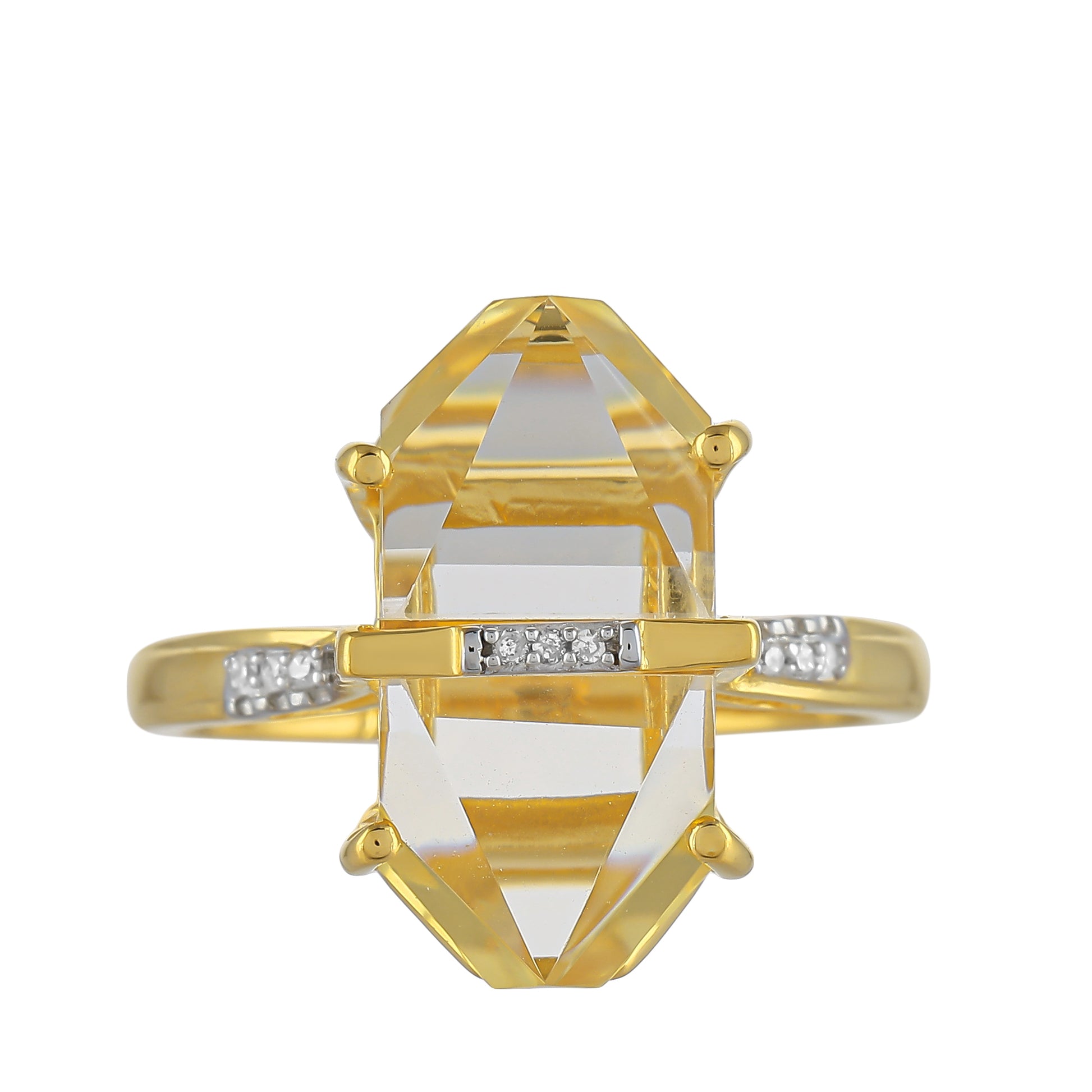 Pozlátený Strieborný Prsteň s Americkým Ohnivým Opálom a Bielym Diamantom 1 