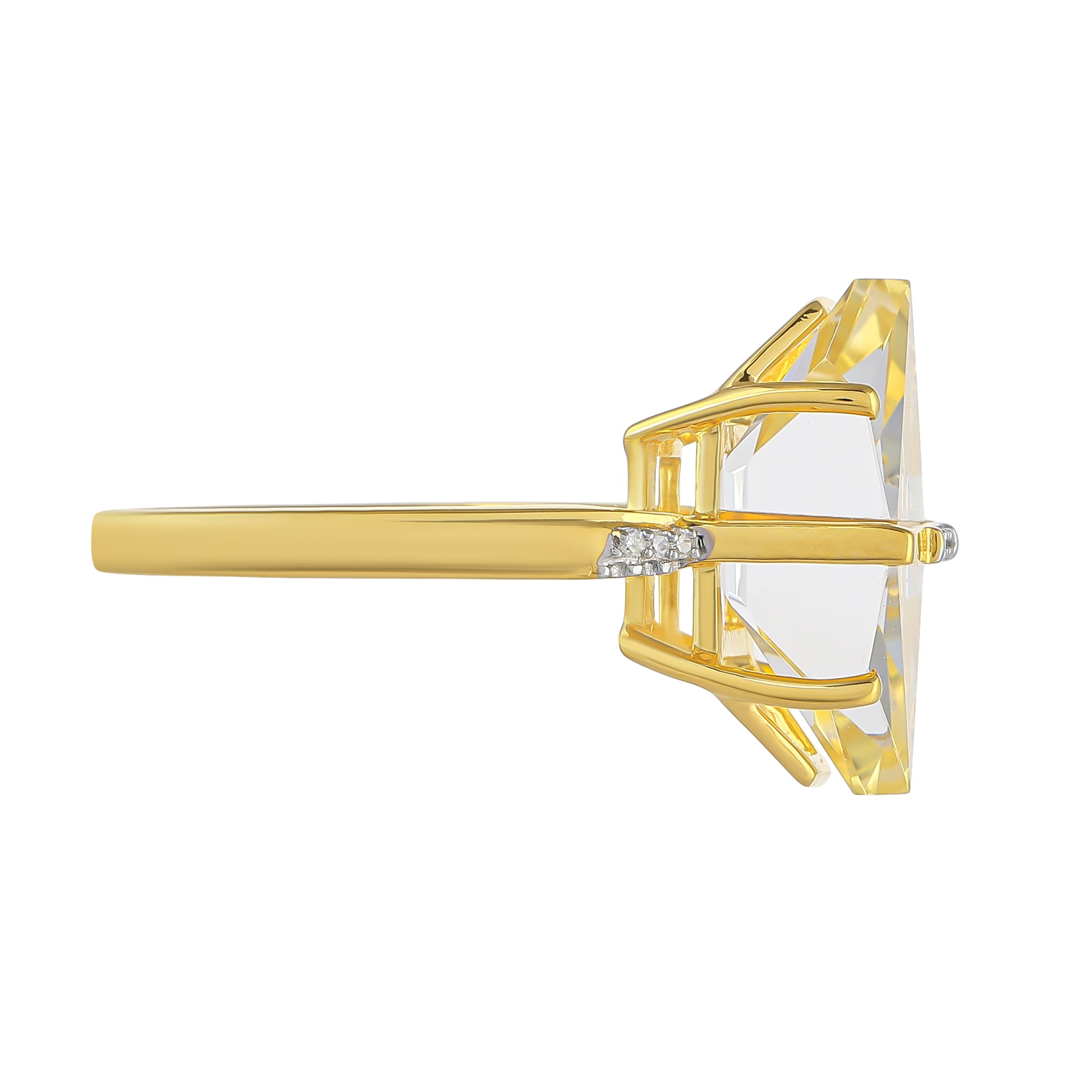 Pozlátený Strieborný Prsteň s Americkým Ohnivým Opálom a Bielym Diamantom 2 