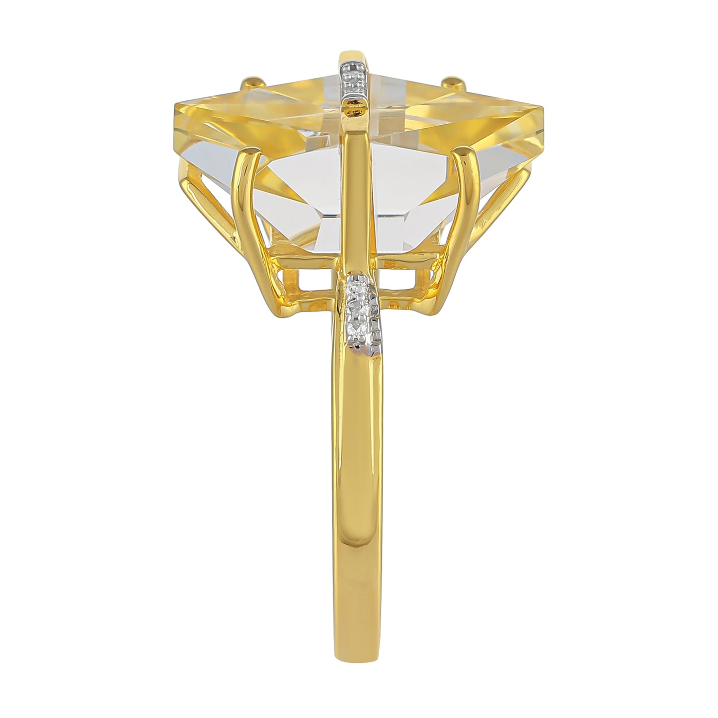 Pozlátený Strieborný Prsteň s Americkým Ohnivým Opálom a Bielym Diamantom