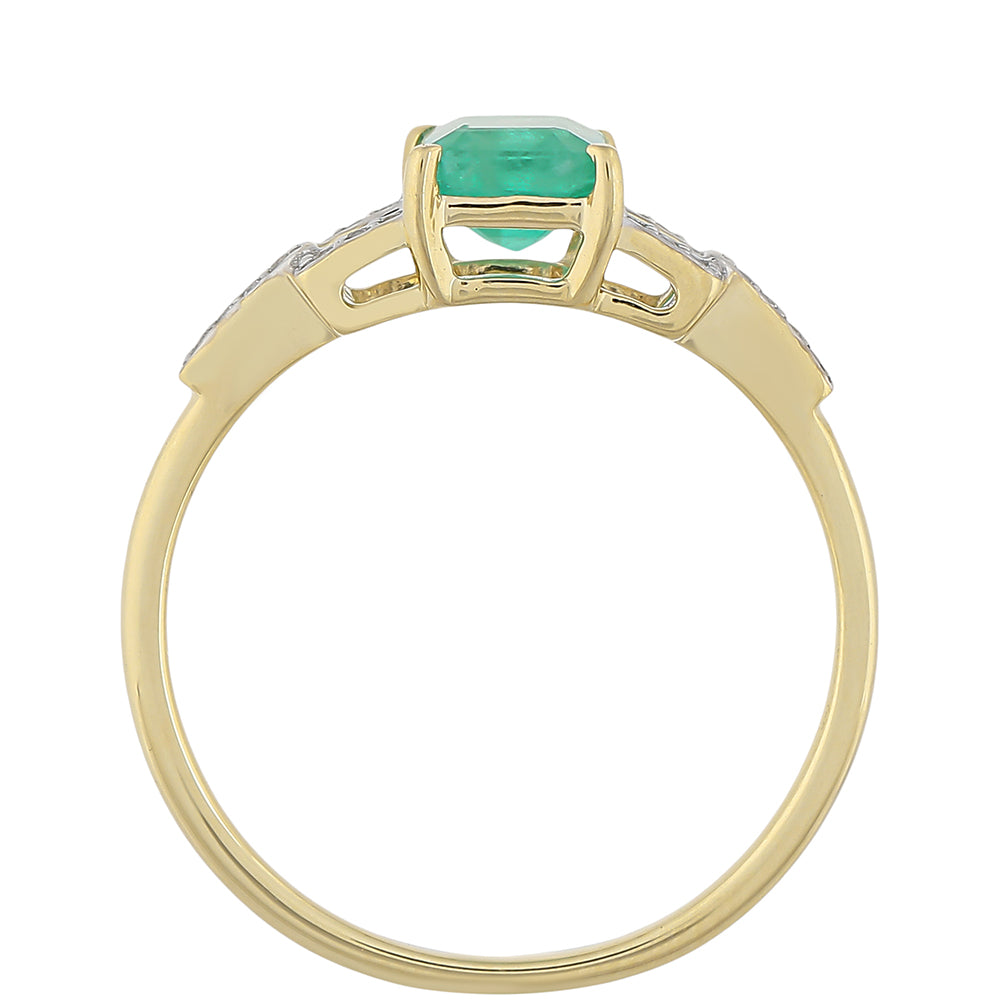 Zlatý Prsteň s Brazílskym Smaragdom a Bielym Topásom 4 