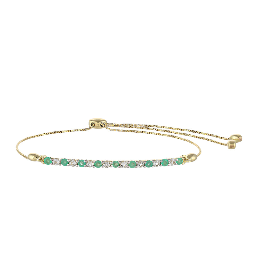 Zlatý Náramok s Brazílskym Smaragdom a Bielym Topásom 1 