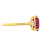 Pozlátený Strieborný Prsteň s Thajským Rubínom a Bielym Topásom