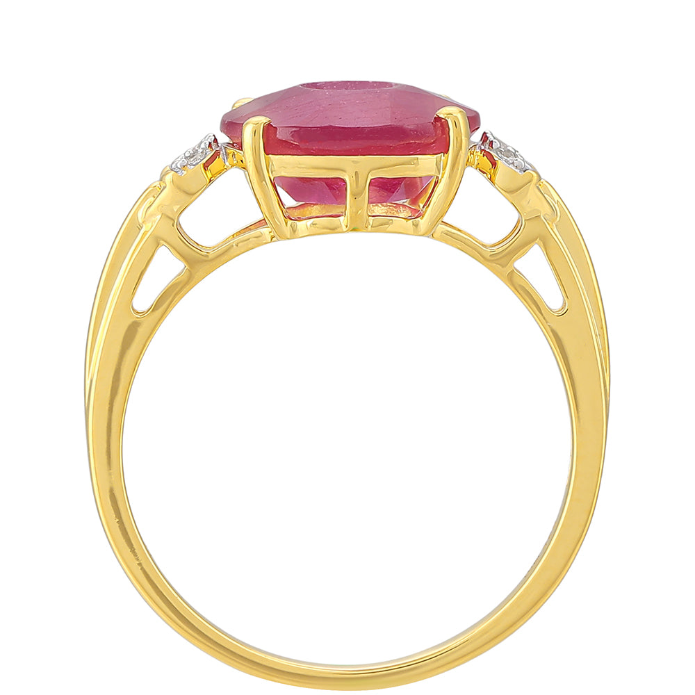 Pozlátený Strieborný Prsteň s Thajským Rubínom a Bielym Topásom 4 