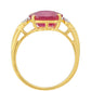 Pozlátený Strieborný Prsteň s Thajským Rubínom a Bielym Topásom
