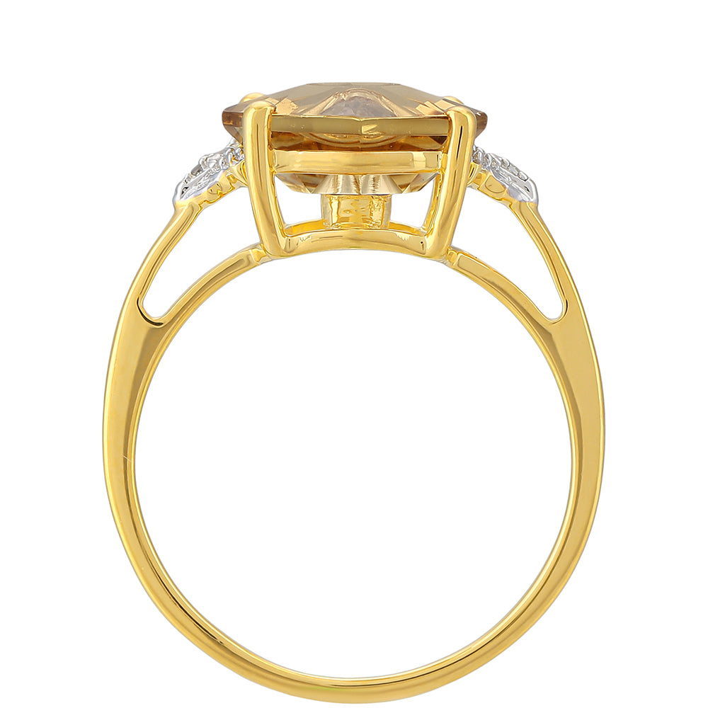 Pozlátený Strieborný Prsteň s Tanzanitom a Champagne Kremeňom