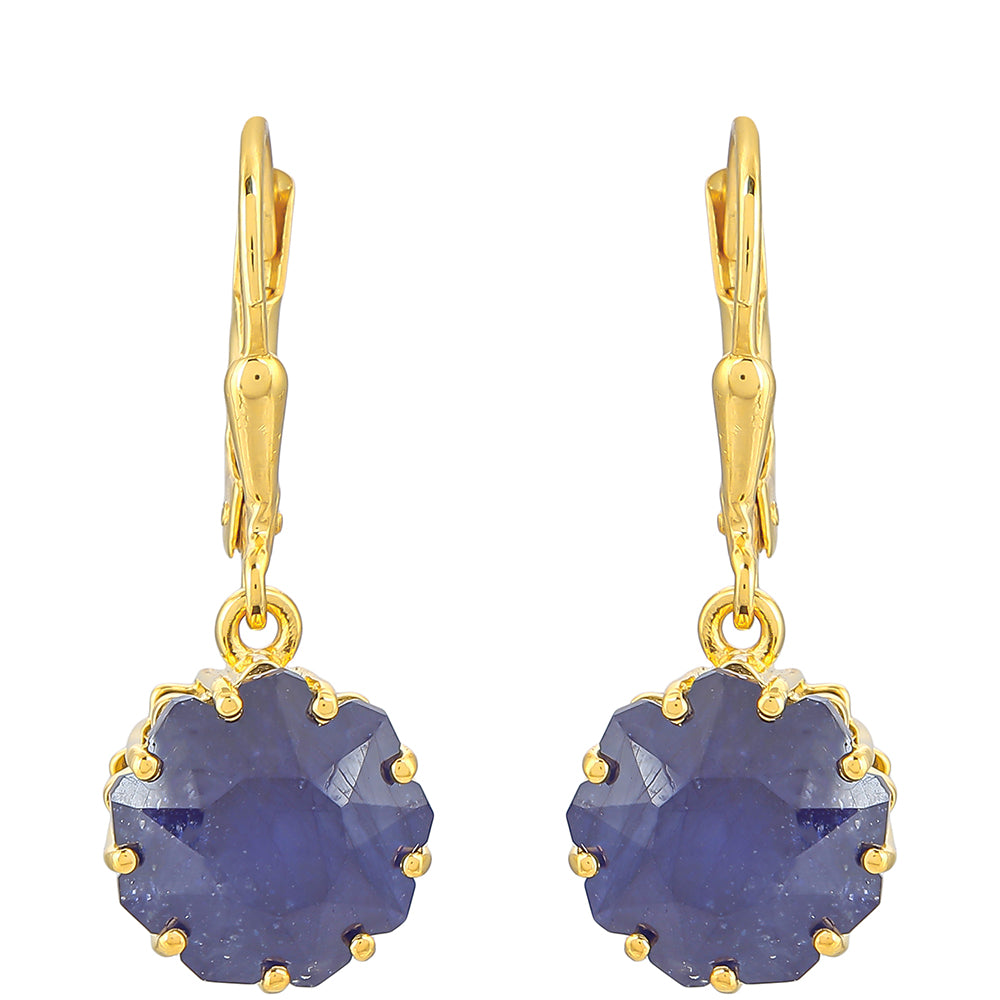 Pozlátené Strieborné Náušnice s Thajským Modrým Zafírom 1 