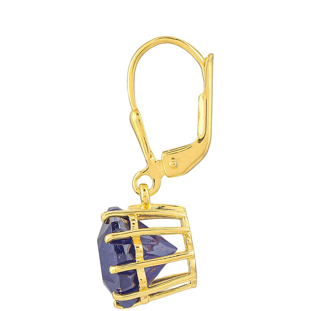 Pozlátené Strieborné Náušnice s Thajským Modrým Zafírom 2 