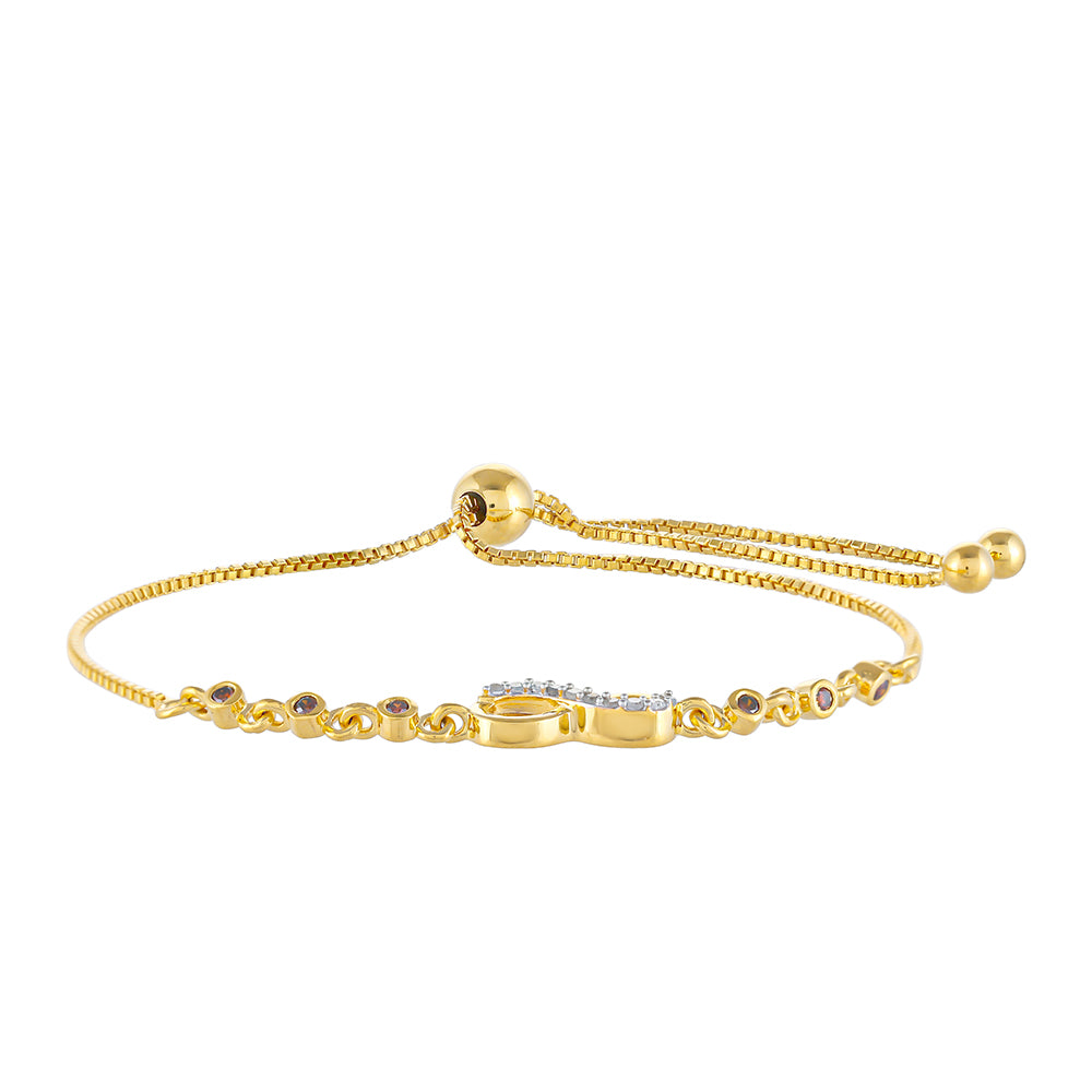 Pozlátený Strieborný Náramok s Červeným Diamantom a Bielym Diamantom 2 