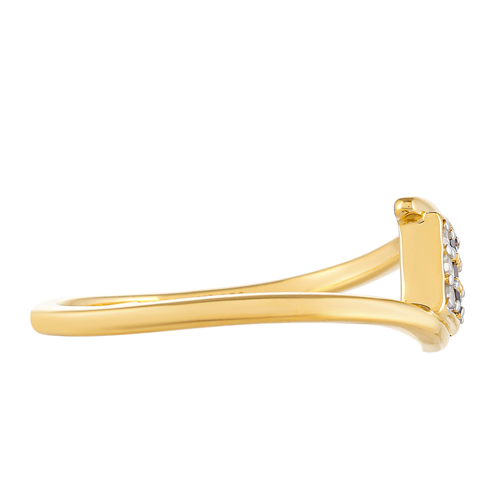 Pozlátený Strieborný Prsteň s Červeným Diamantom a Bielym Diamantom