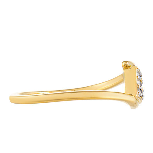 Pozlátený Strieborný Prsteň s Červeným Diamantom a Bielym Diamantom